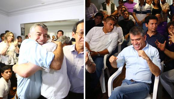 Celebración del partido morado con julio Guzmán tras escucha los votos en el Flash electoral/ fotos HugoCurotto/Gec