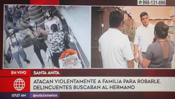 Roban y golpean a familia en Santa Anita. Foto: América Noticias