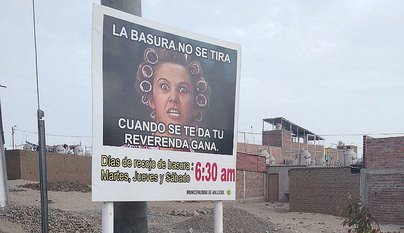 Con frase de "El Chavo del 8" concientizan a vecinos a botar la basura en su horario