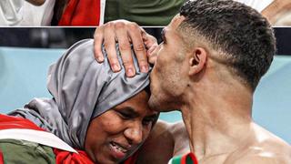 Achraf Hakimi festejó con su madre la victoria de Marruecos en el Mundial de Qatar 2022