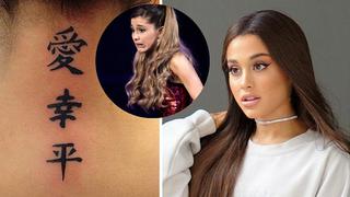 ¡Increíble! Ariana Grande se tatua letras en japonés sin conocer su significado