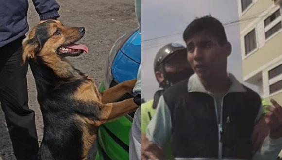 Perro evitó ser separado de su dueño que fue detenido por robar una bicicleta en Surco. (Captura: Municipalidad de Surco)
