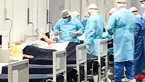 Ica: Trasladan a los primeros pacientes a nuevo ambiente de hospitalización temporal instalado por el Minsa en el hospital San José de Chincha. (Foto Minsa)