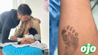 Rodrigo Cuba se estampa huella de su bebé con Ale Venturo en el brazo | VIDEO