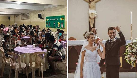 Pareja cambió su ceremonia de boda por una cena a 160 personas necesitadas