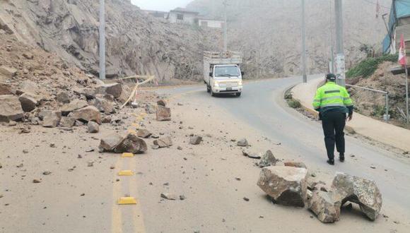 Deslizamiento en Ate y Pasamayo tras sismo de 5.4 en Huaral