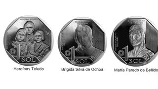 Banco Central de Reserva emite tres monedas alusivas a las mujeres en la independencia del Perú