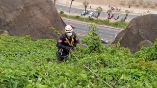 Miraflores: policía rescata a mujer que cayó por acantilado de la Costa Verde (VIDEO)