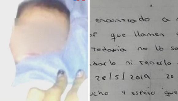Bebé es abandonado con una nota en el pecho: "Mi mamá no puede cuidarme"