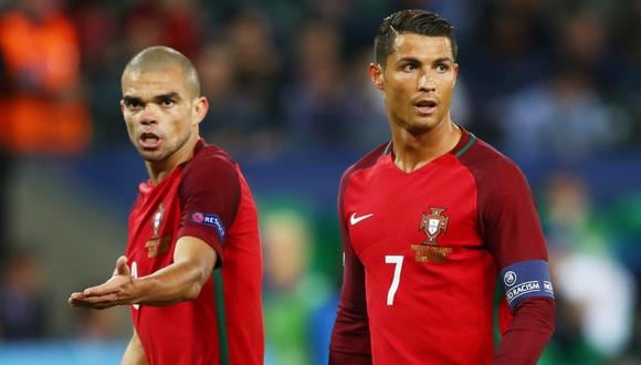 Pepe y su comentario tras el arbitraje en el Portugal vs. Marruecos. (Foto: Getty)