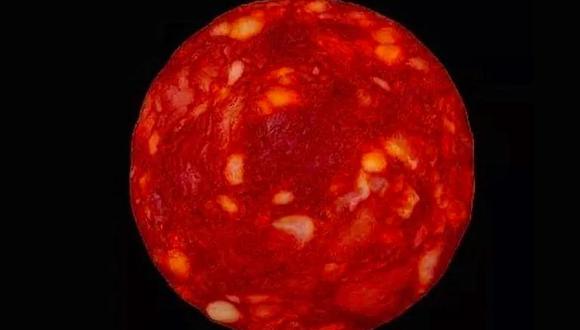 Un científico presentó una rodaja de chorizo como la estrella Próxima Centauri. (Foto: Twitter)