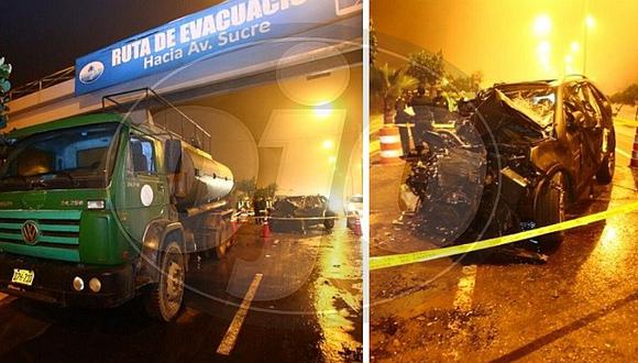 Costa Verde: auto choca contra cisterna municipal y deja dos muertos (FOTOS)