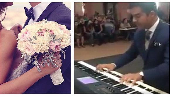 Facebook: pianista deja con la boca abierta a invitados mientras novia demoraba (VIDEO)