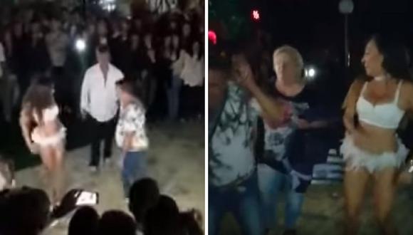 Bailaba con una guapa 'stripper' hasta que su esposa lo agarró a golpes (VIDEOS)