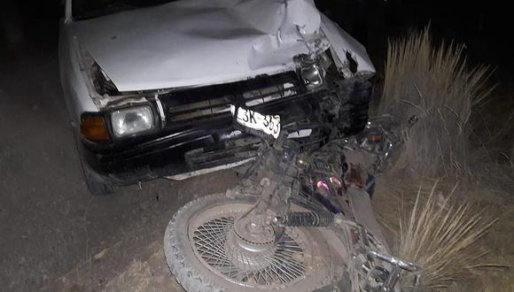 Puno: luego de registrarse el accidente, el conductor fugó y dejó la unidad en la zona del siniestro. (Foto: PNP)
