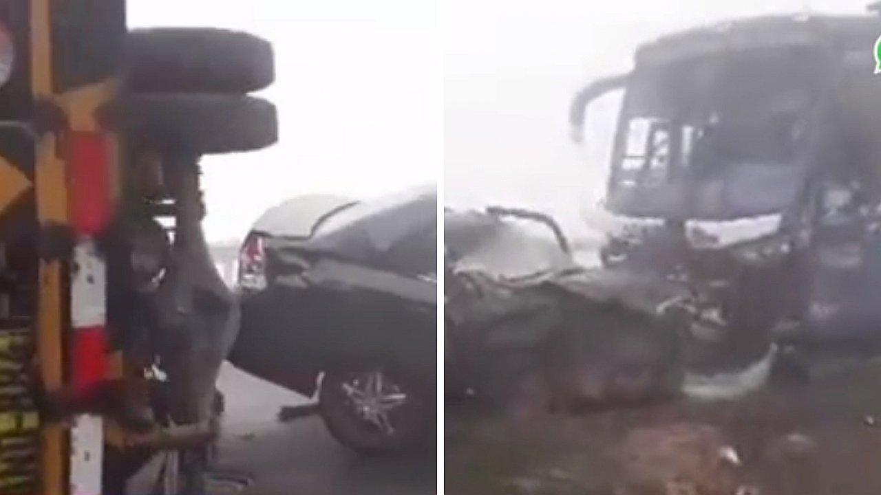 Varios heridos producto de un choque múltiple en la variante de Pasamayo (VIDEO)