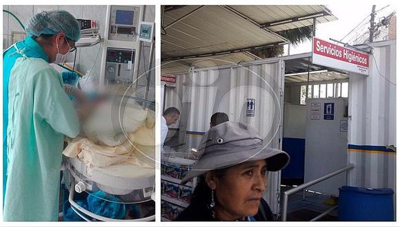 ​Madre adolescente dio a luz en baño de hospital y abandona a bebé en ¡tacho de basura! (FOTOS)