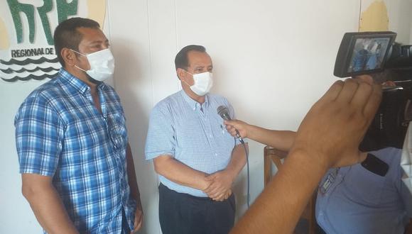 El gobernador de Ucayali, Francisco Pezo, y el jefe de la Diresa, Antonio Torres, informaron sobre el panorama del coronavirus en la región. (Foto: Gobierno Regional de Ucayali)