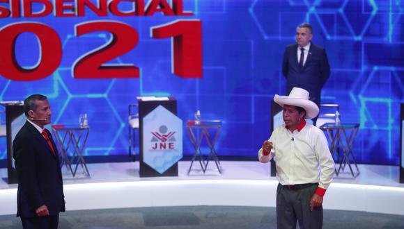 Ollanta Humala y Pedro Castillo participaron en el debate presidencial organizado por el JNE. (Foto: Hugo Pérez / @photo.gec)