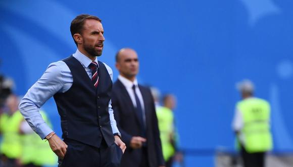 El entrenador de Inglaterra, Gareth Southgate, se mostró insatisfecho pese a la goleada. Foto: AFP.