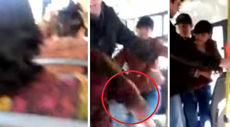 YouTube: le da tremenda golpiza a mujer que cantaba dentro de bus (VIDEO)