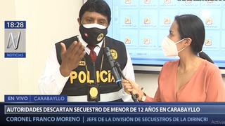 Carabayllo: Menor de 12 años fingió haber sido secuestrada para huir de su casa, según PNP