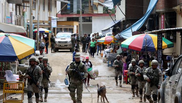 Patrullas combinadas de las Fuerzas Armadas (FF.AA.) y la Policía Nacional del Perú (PNP) en la provincia de Pataz.