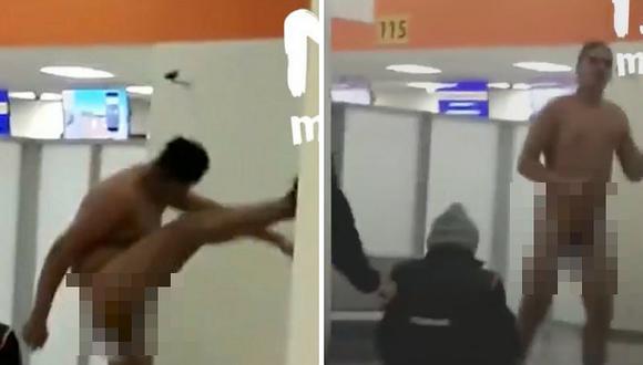 Hombre baila completamente desnudo en aeropuerto de Moscú (VIDEO)