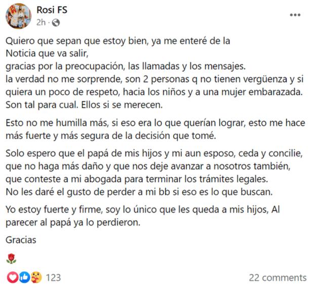 Rosa Fuentes critica a Paolo Hurtado y Jossmery Toledo