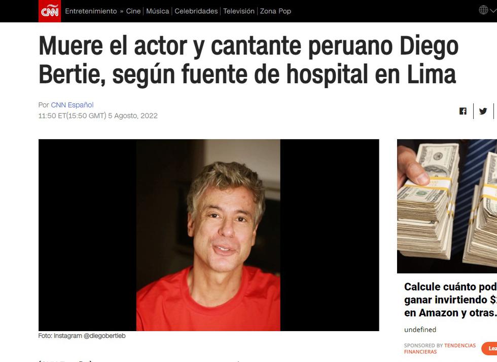 Así Informó La Prensa Internacional Sobre La Muerte De Diego Bertie Ojo Show Ojo 