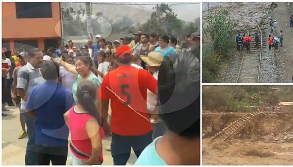 Chaclacayo: pobladores bloquean Carretera Central ante rieles de tren destruidos (VIDEO)