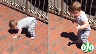 Bebé vive momentos de terror al no poder separarse de su sombra y se vuelve viral