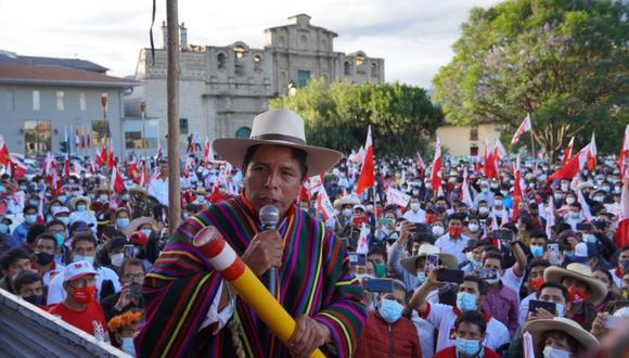 Pedro Castillo durante un mitin en Cajamarca  (Foto: Perú Libre)