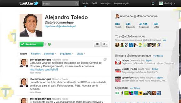Toledo felicita a Ollanta por ratificación de Velarde en el BCR