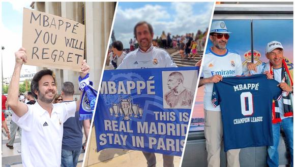 Hinchas de Real Madrid dedican insultos contra Kylian Mbappé en París. (Foto: Difusión/Composición)