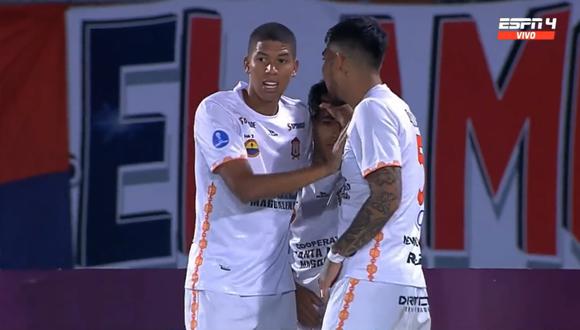 Gol de Cristian Techera para el empate de Ayacucho FC ante Wilstermann. (Foto: Captura ESPN)