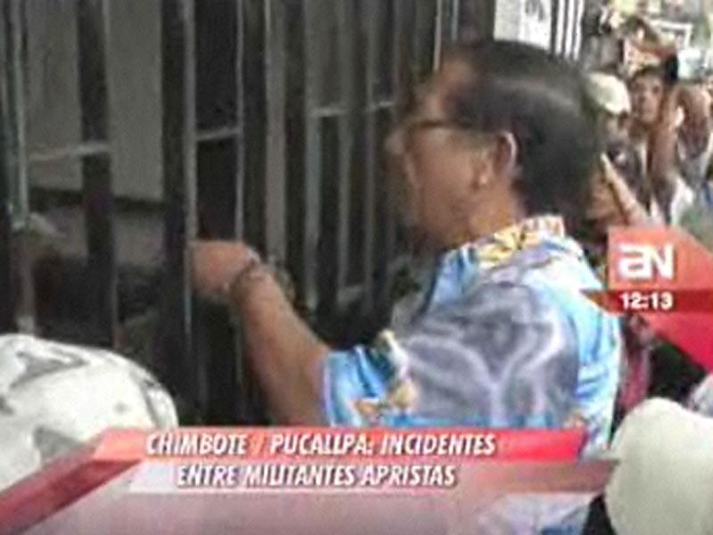 Apristas se agarraron a golpes en Chimbote y Pucallpa