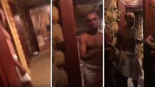Futbolista es ampayado con otra mujer por su esposa dentro de sauna (VIDEO)