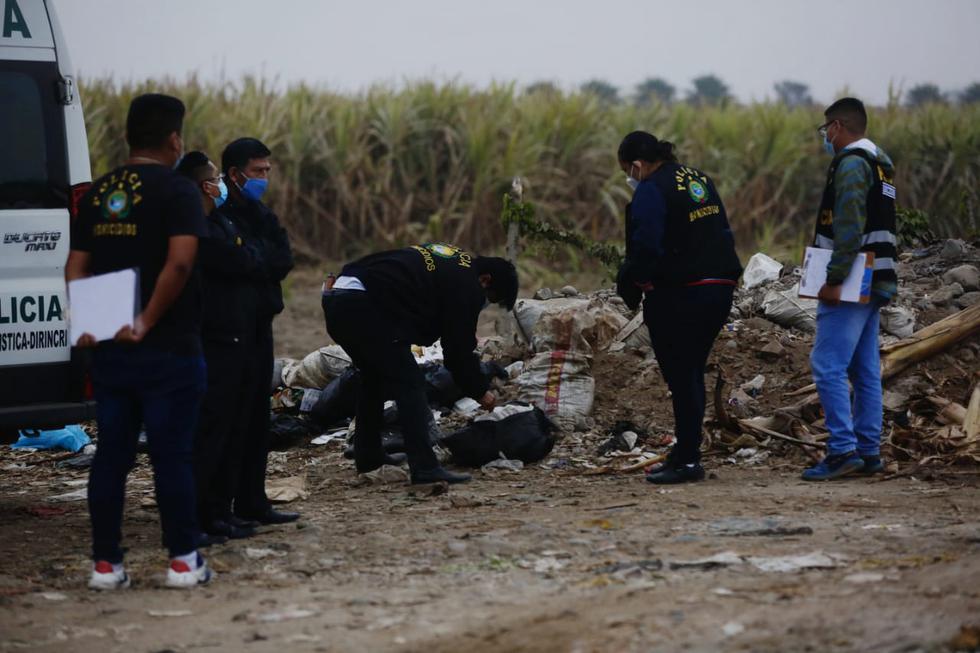 Encuentran cuerpo descuartizado de un ciudadano venezolano en terrenos de Puente Piedra.  Fotos: Cesar Grados/@photo.gec