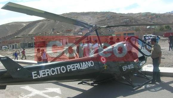 Helicóptero cae en urbanización en Moquegua