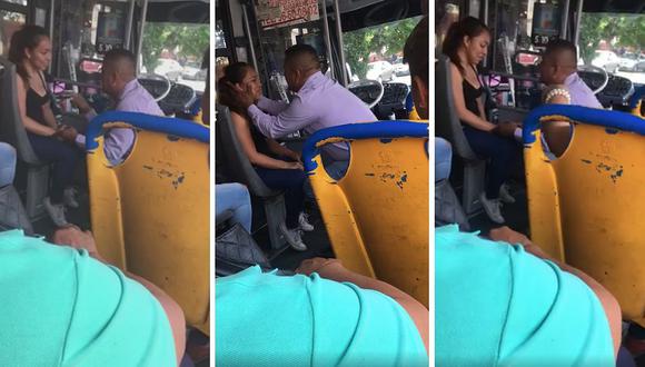 Chofer de bus hace "locura de amor" durante hora de trabajo (VIDEO)