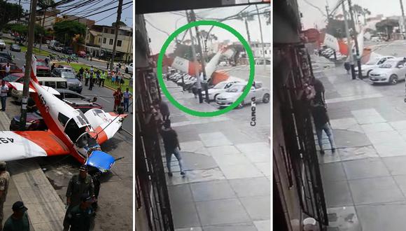 Video de la caída de la avioneta FAP en plena avenida Surco