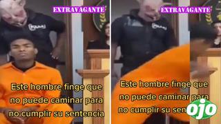 Preso fingía ser discapacitado para recibir mejor trato, pero policía le juega broma y lo desenmascara