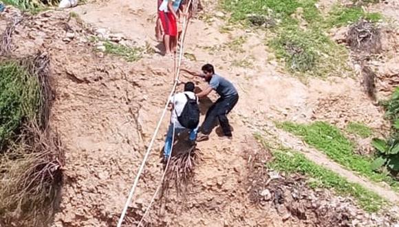 Lambayeque: evalúan construir un huaro para que pobladores no arriesguen sus vidas cruzando el río (Foto difusión)