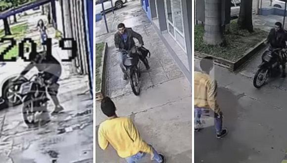 Delincuente roba una mochila, pero su moto le juega mal y lo atrapan 