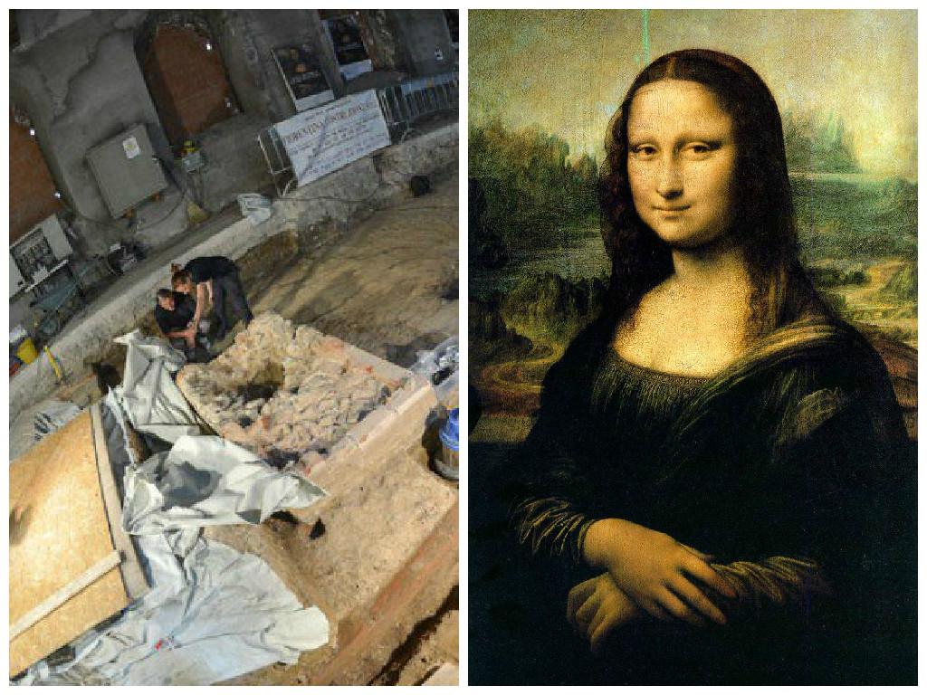 Arqueólogos encuentran un fémur que podría ser de la Mona Lisa