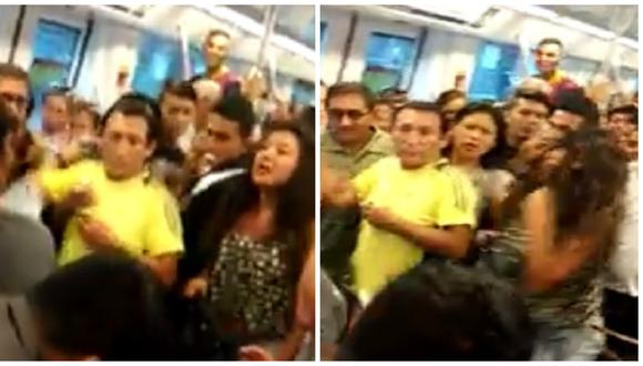 Facebook: Mujer recibe tremenda golpiza en Metro de Lima por no ceder asiento [VIDEO]