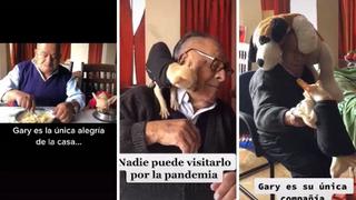 Perrito causa conmoción al acompañar a abuelito que se encuentra aislado por el COVID-19 | VIDEO 