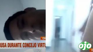 Regidor aparece en prendas íntimas durante concejo virtual de Cañete al olvidar apagar su cámara | VIDEO