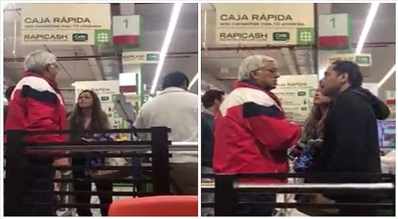 Facebook: graban agresión de mujer a adulto mayor en supermercado de La Molina (VIDEO)